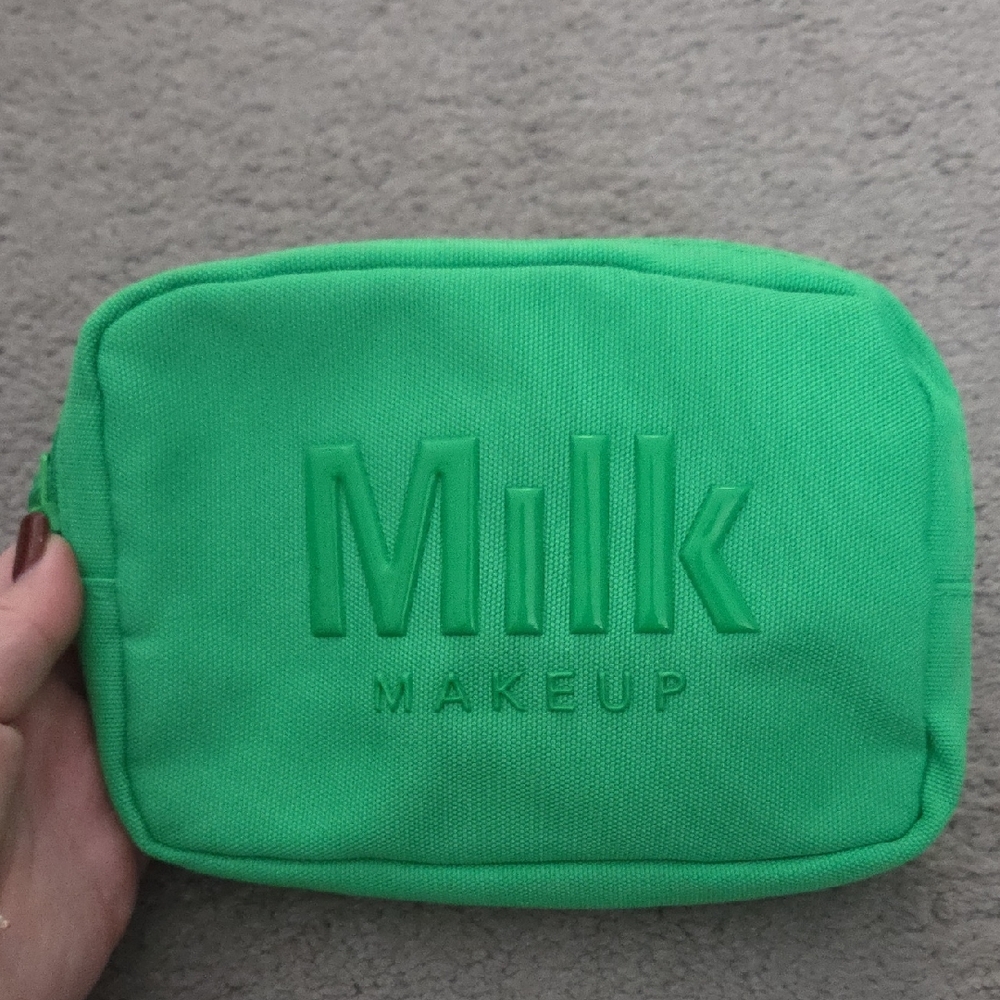 Milk Makeup Canvas Green Pouch